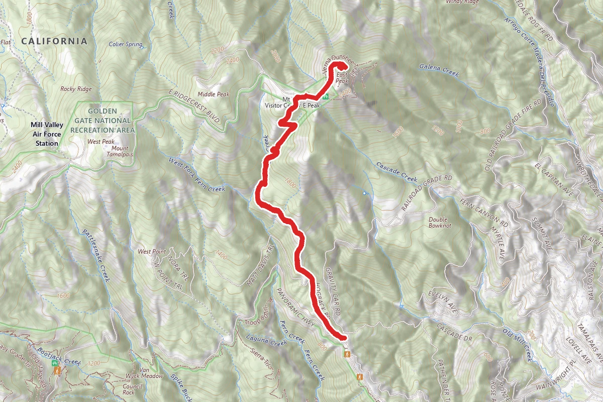 Mountain Home Inn to Mount Tam East Peak