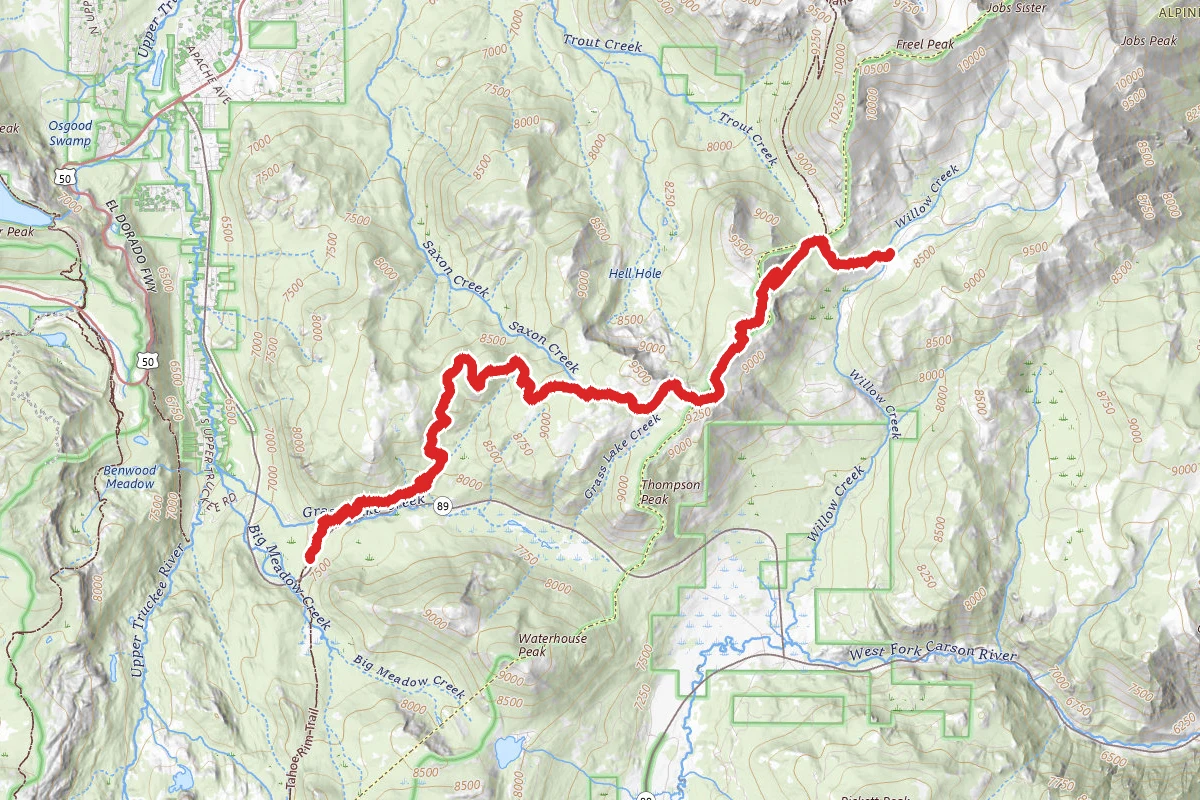 Armstrong Pass to Big Meadow Tahoe Rim Trail