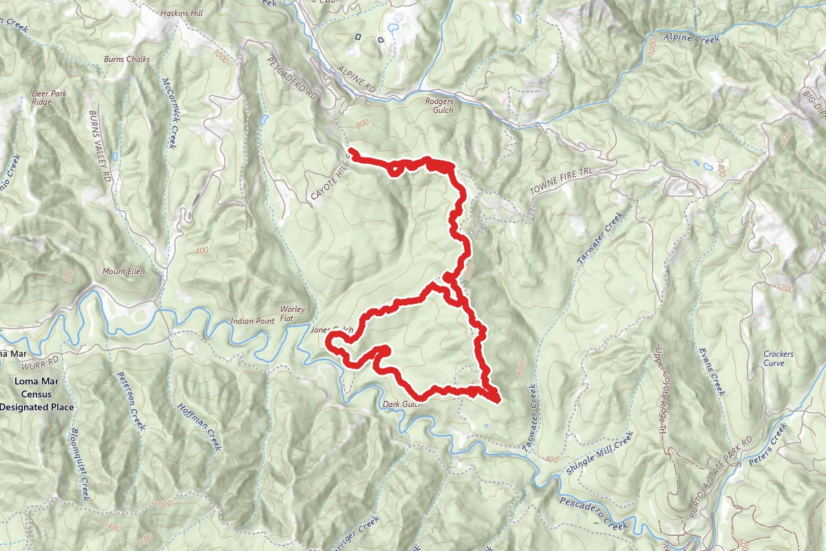 East Brook Trail to Pomponio Trail to Bear Ridge Trail Loop