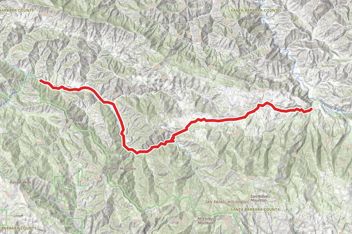 Manzana Creek Trail to White Ledge Canyon