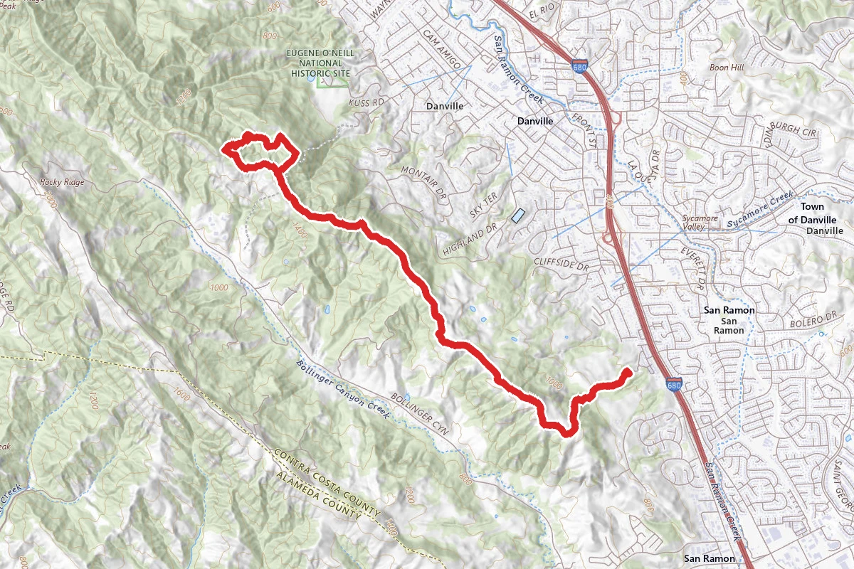 Las Trampas Ridge Trail to Del Amigo Trail