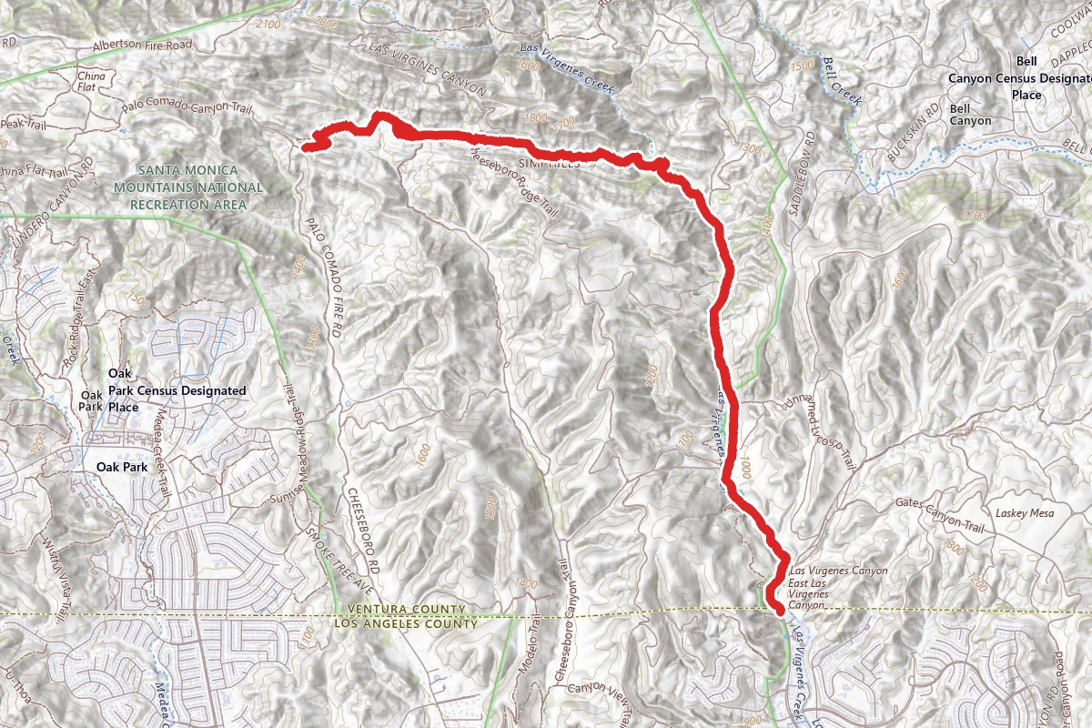 Upper Las Virgines Canyon to Sheep Corral Trail