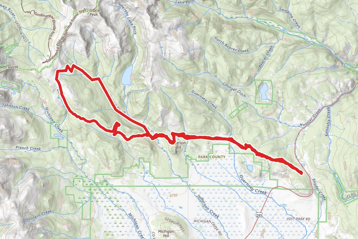 Kenosha Pass to Georgia Pass and West Jefferson