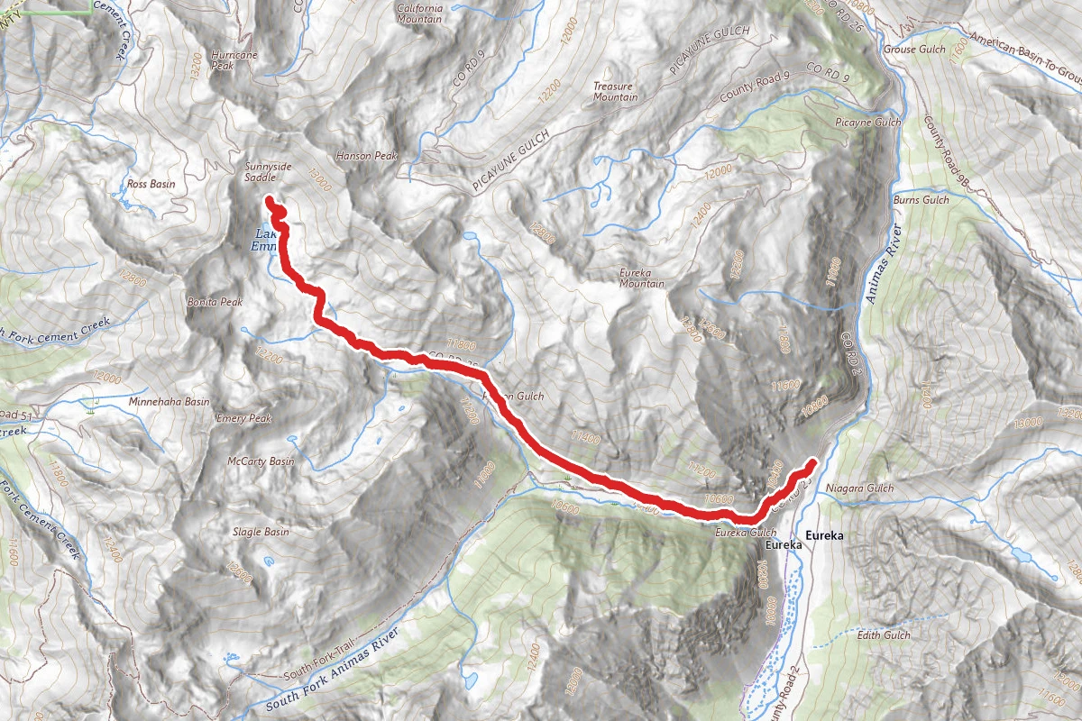 Eureka Gulch to Lake Emma OHV Trail