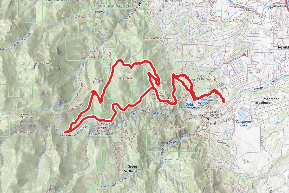Gold Camp Rd to Buckhorn, Captain Jacks, and Chutes