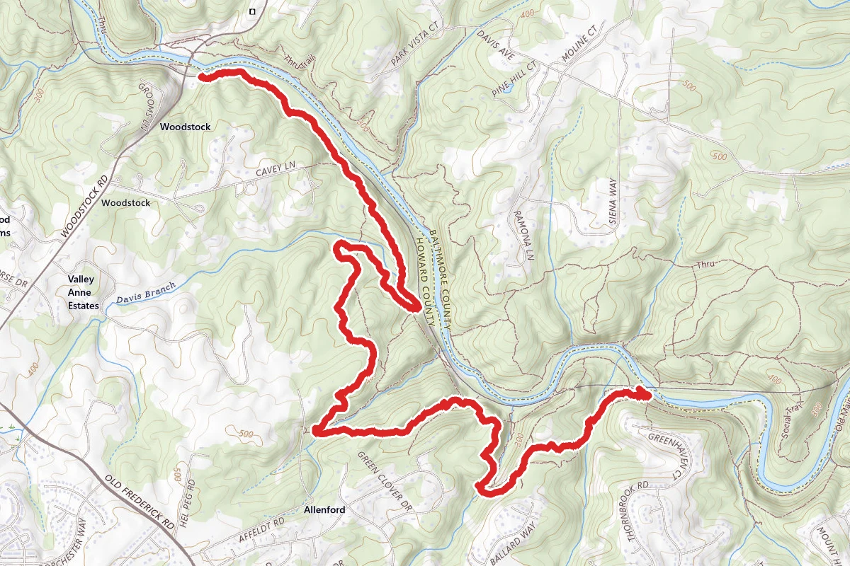 HoCo, Affeldt me Gasline, Wall Trail