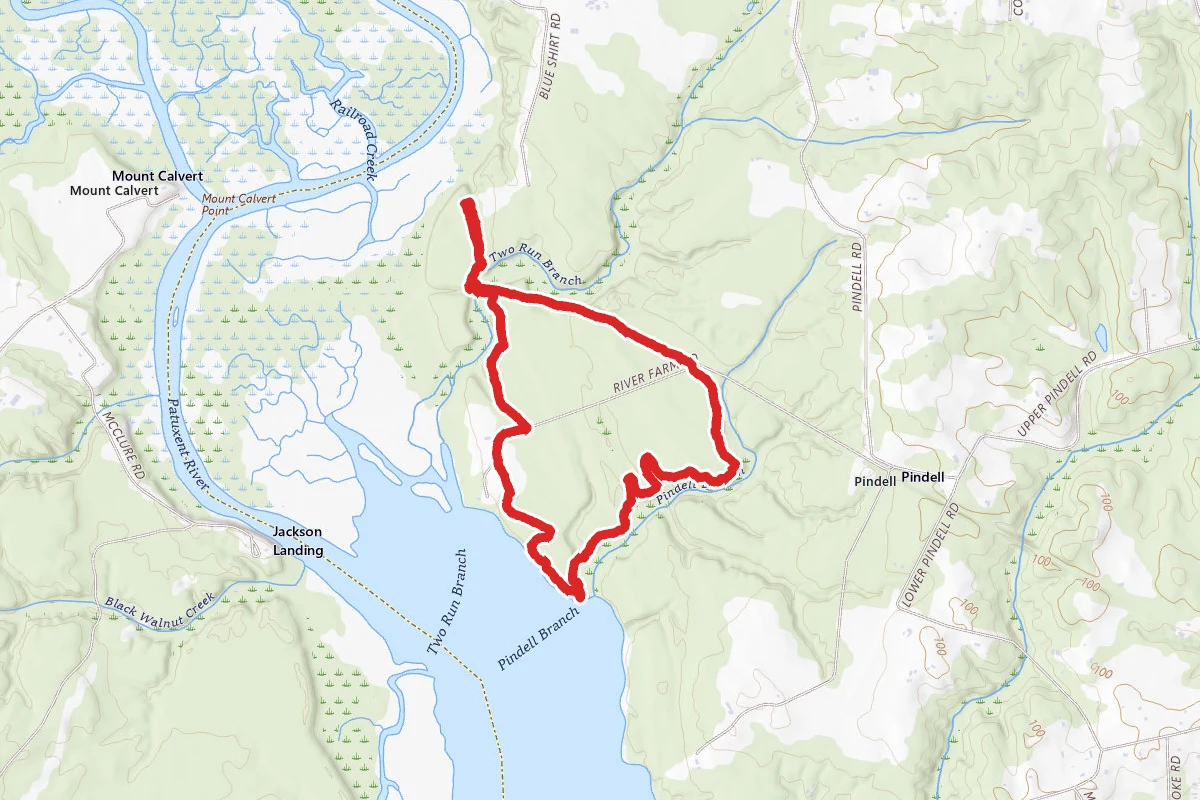 Farm, Pindell Bluff, Beech, and Upper Railroad Bed Loop