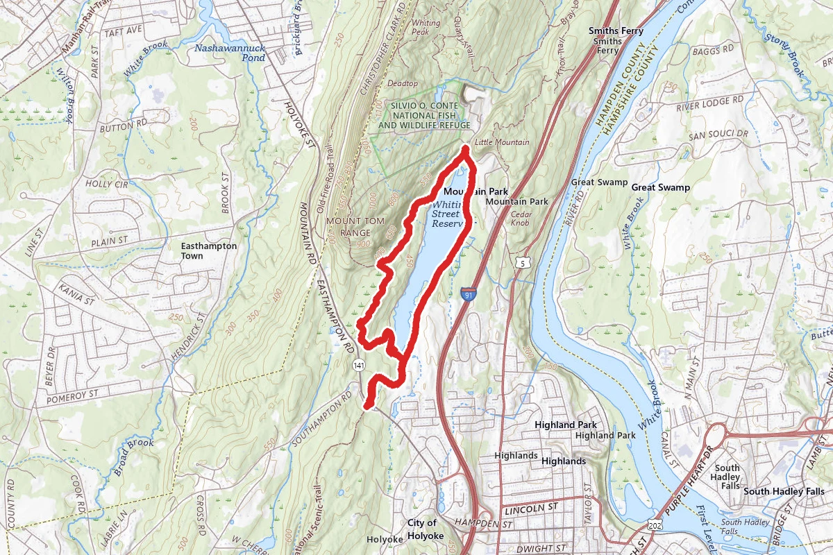 Metacomet-Monadnock Trail - Whitening Reservoir Road