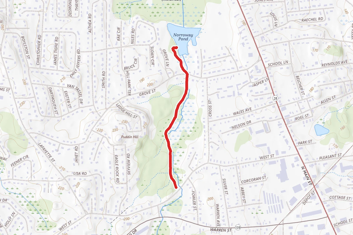Norroway Pond via Randolph Dog Park Trail