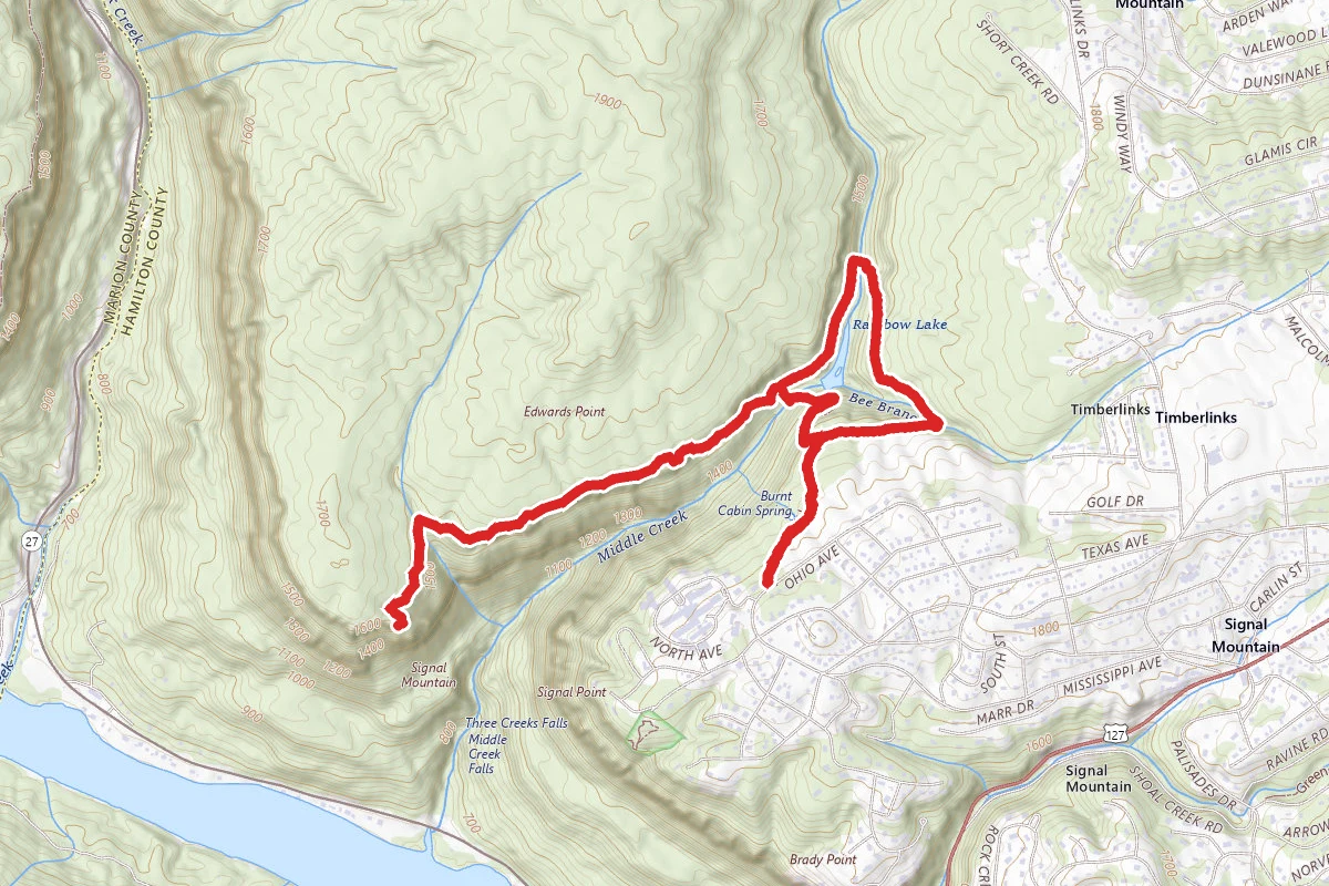 Rainbow Lake to Bee Branch and Signal Point Trail
