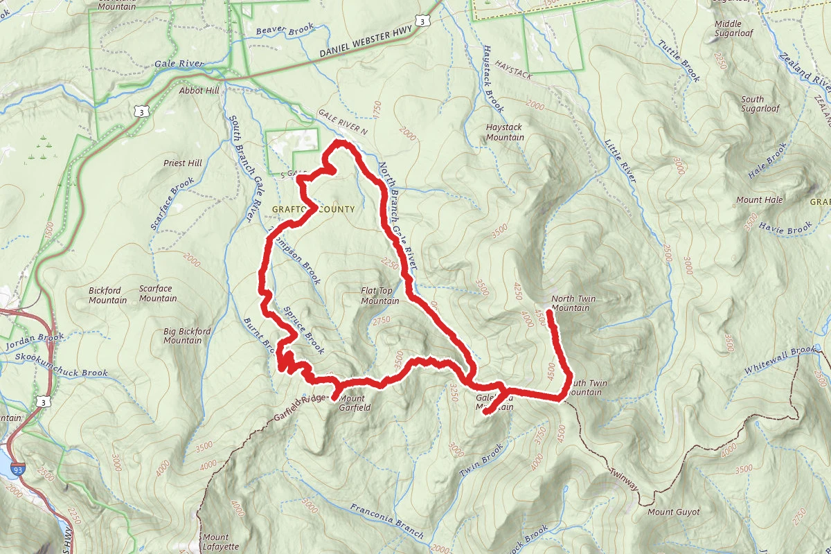 Garfield to Galehead to South and North Twin Mountains Loop