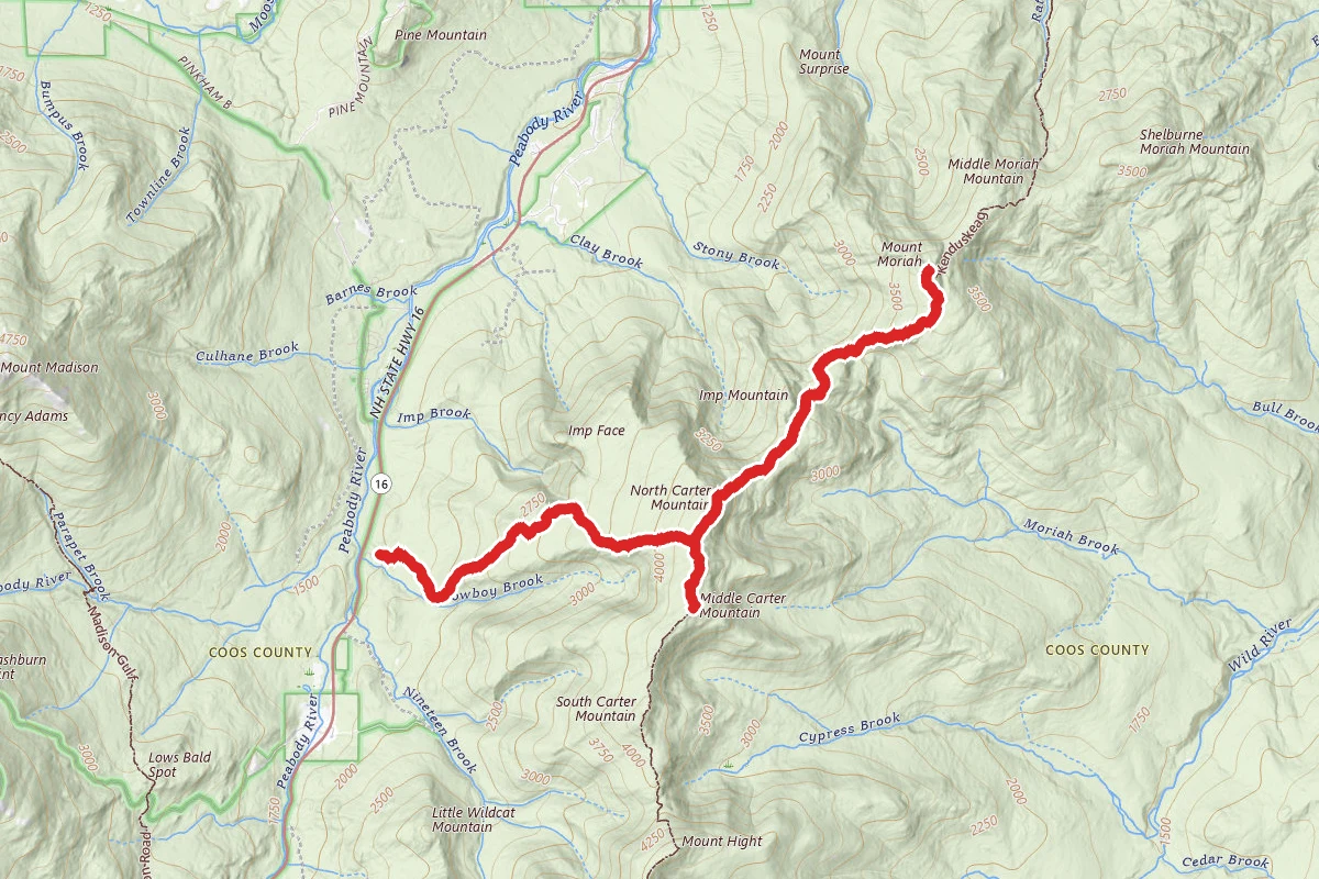 Mount Moriah via Imp Trail to Carter Moriah Trail