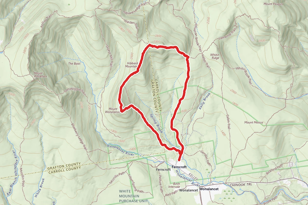 Hibbard Mountain and Mount Wonalancet via Old Mast Road and Walden Trail