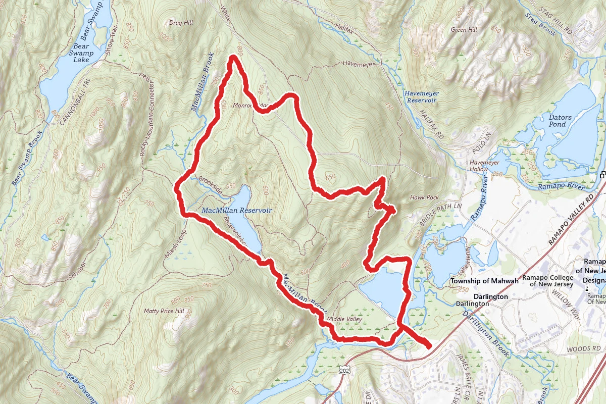 MacMillan Reservoir Overlook and Hawk Rock Loop