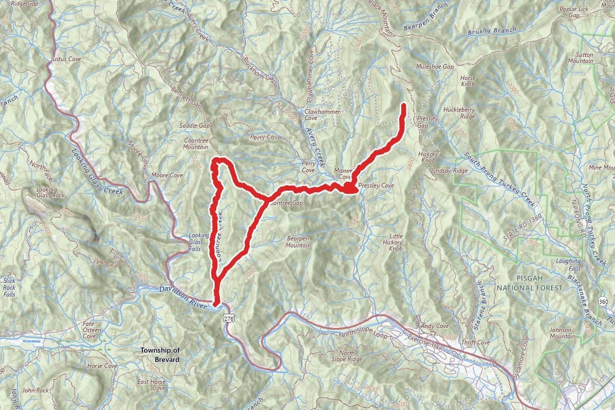 Coontree Loop, Bennet Gap, and Presley Cove Trail