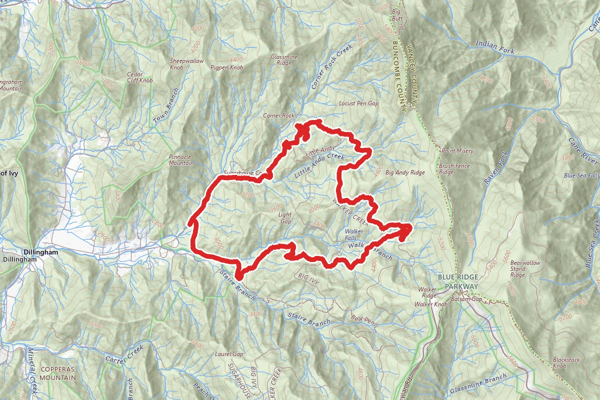 Elk Pen to Laurel Gap to Lower Staire Loop