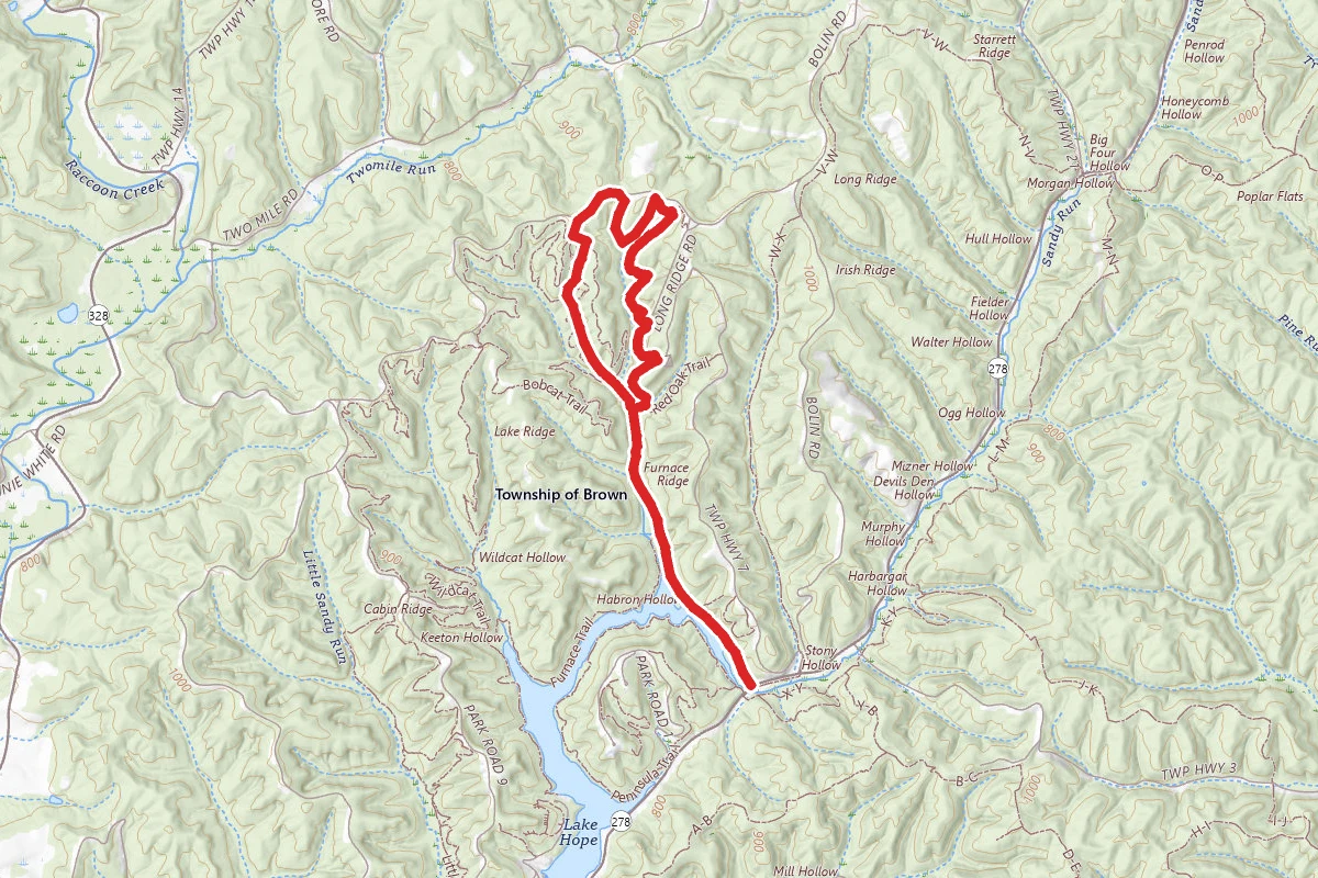 Hope Furnace Trail to Yosemite Falls and Copperhead Trail