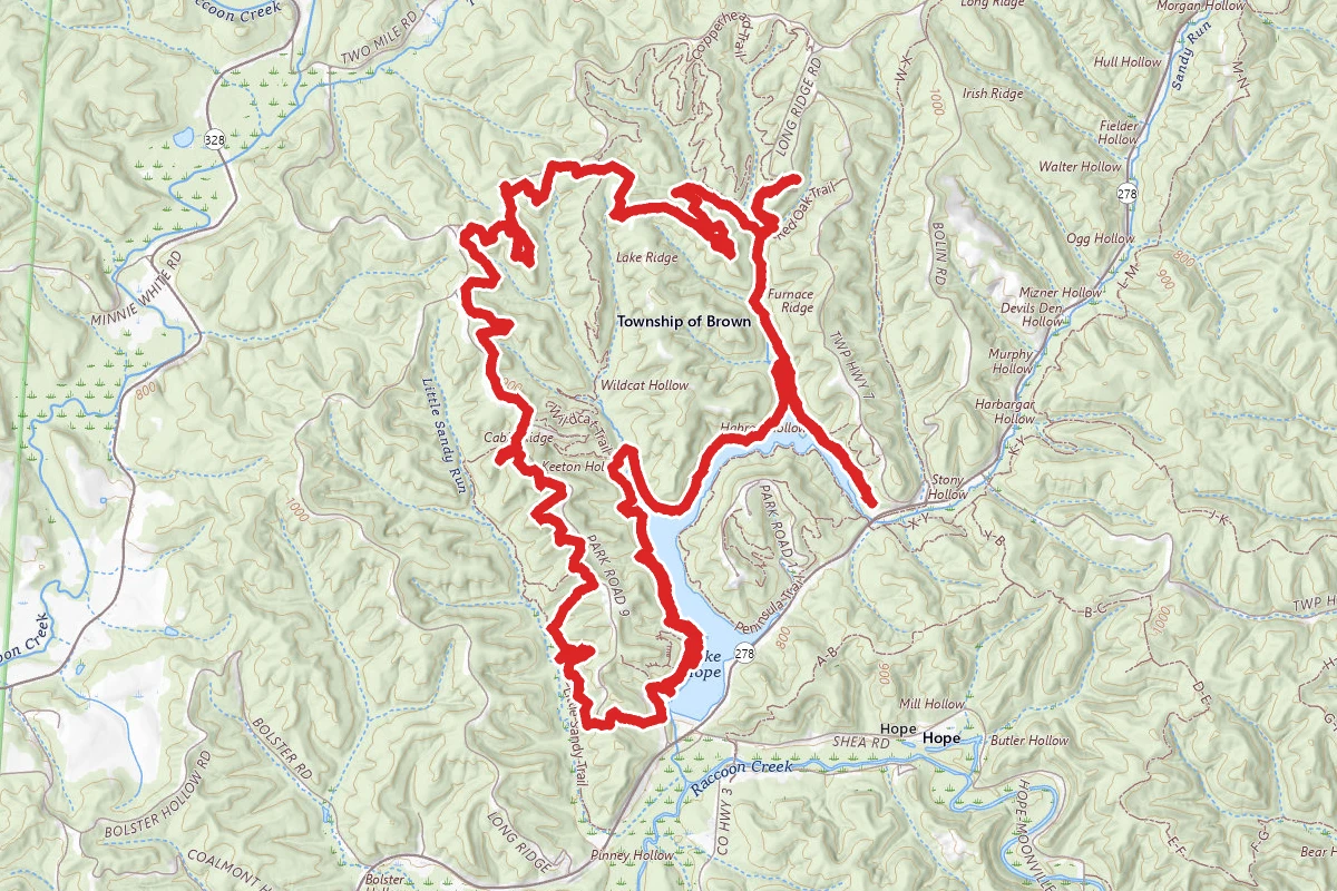 Bobcat Trail, Hope Furnace Trail, and Cooperhead Trail Loop