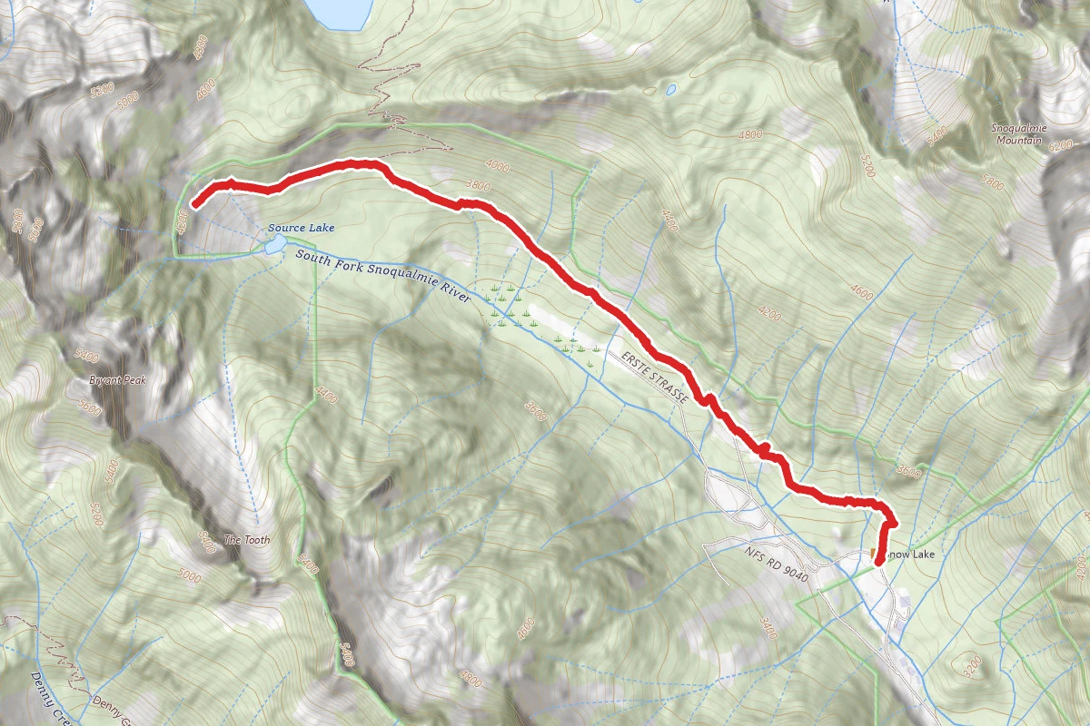 Snow Lake Trail to Source Lake Spur Trail