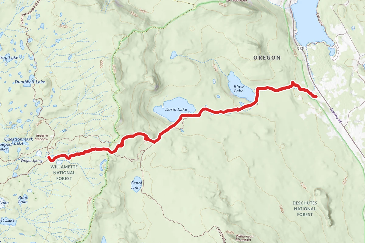 Senoj Trail via Six Lakes Trail
