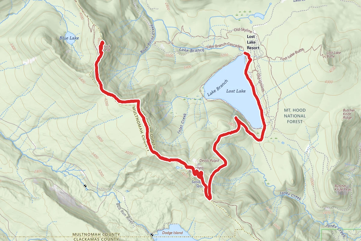 Buck Peak via Lakeshore and Huckleberry Mountain Trail