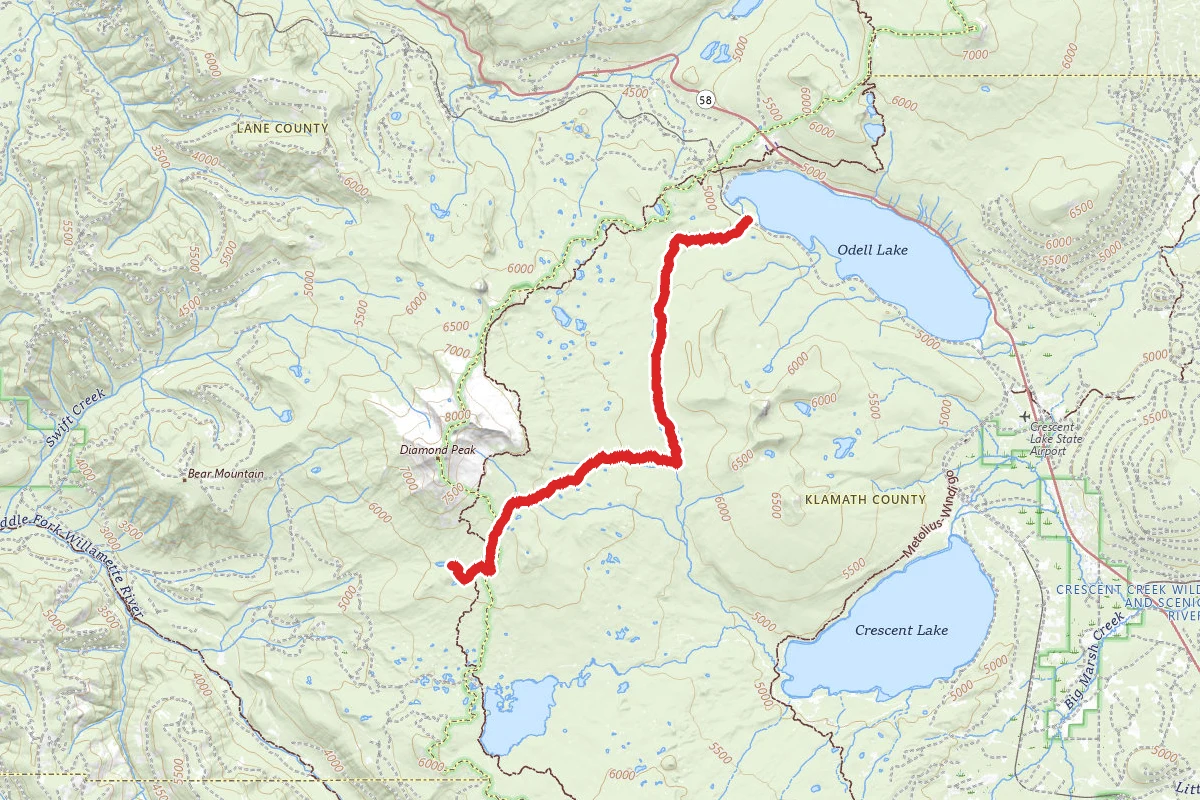 Odell Lake To Marie Lake Trail