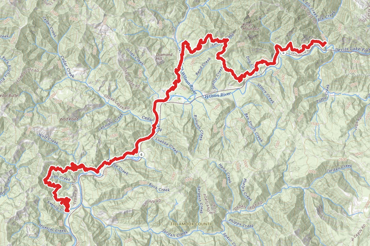 Wilson Falls from Jones Creek Day Use Area