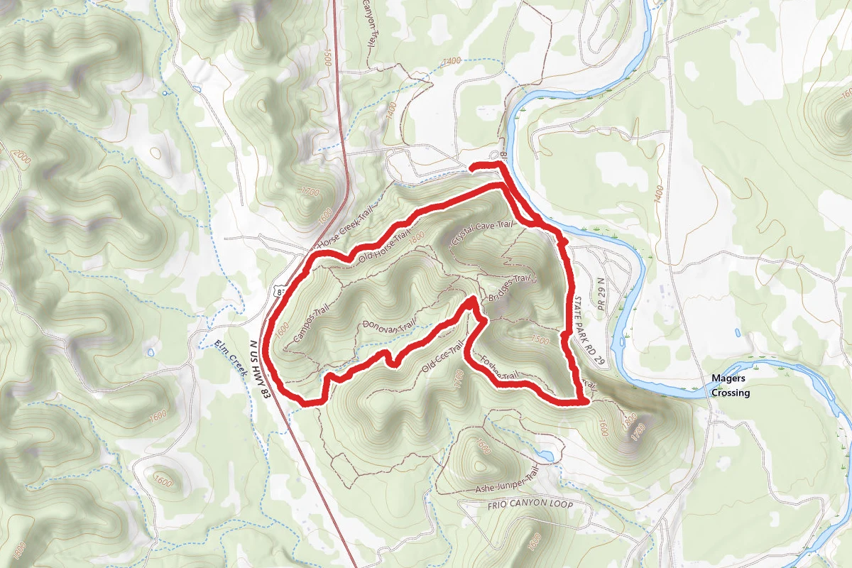 Foshee Trail, Highway, and Old Entrance Road Trails Loop