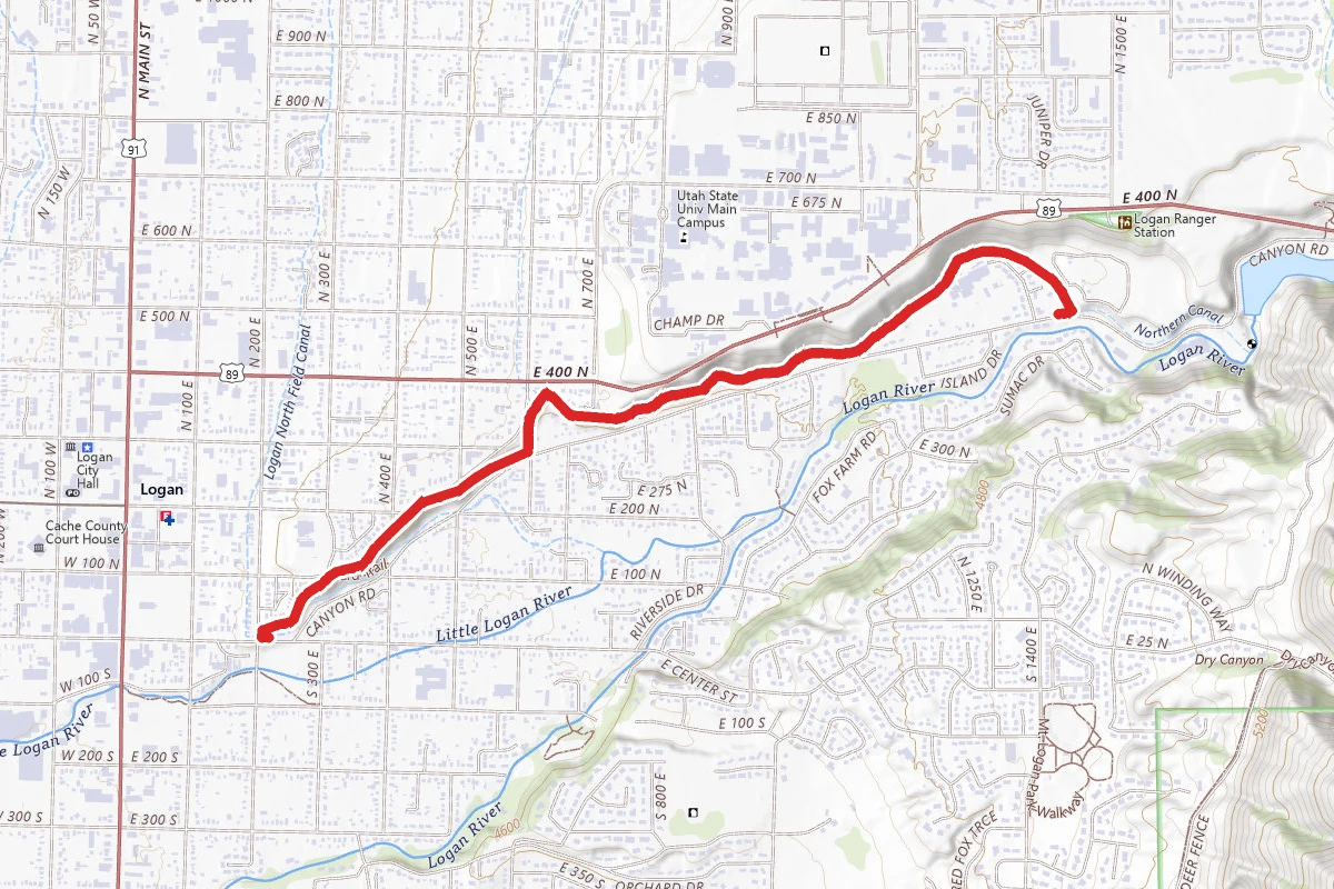 Canyon Road Trail and Boulevard Trail