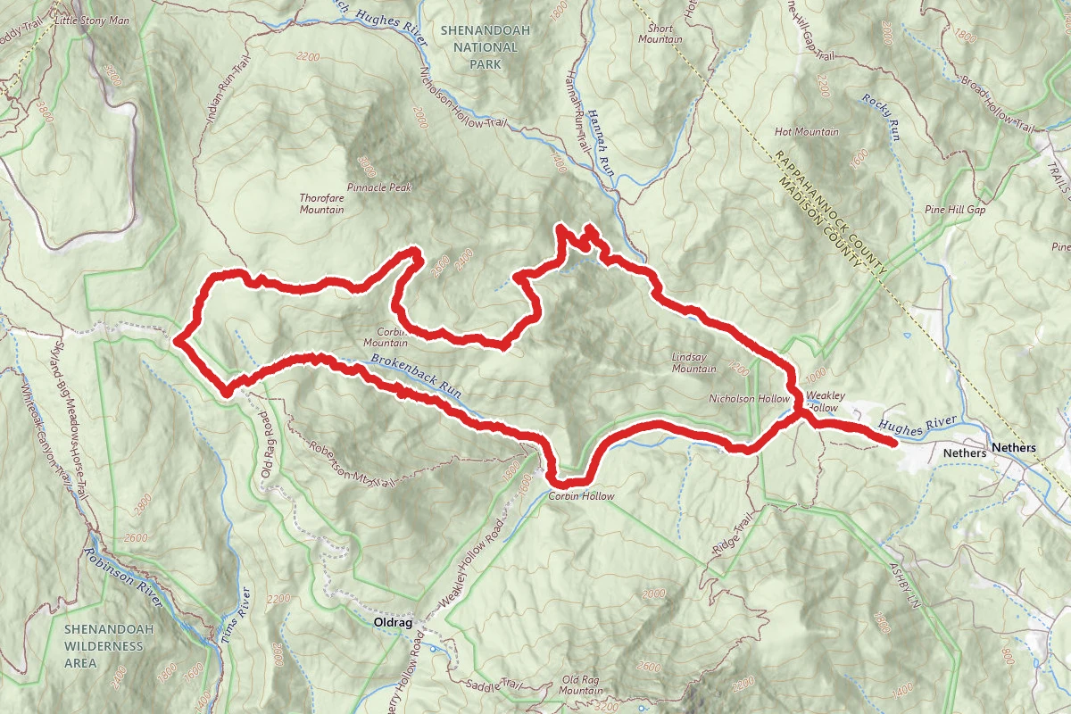 Weakley Hollow Road to Corbin Hollow to Nicholson Hollow Loop
