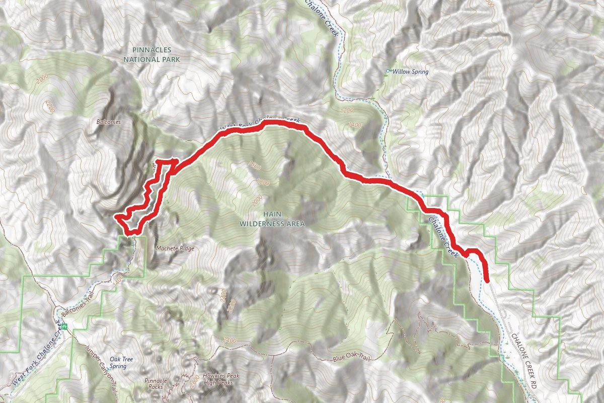 Old Pinnacles Trail to Balconies