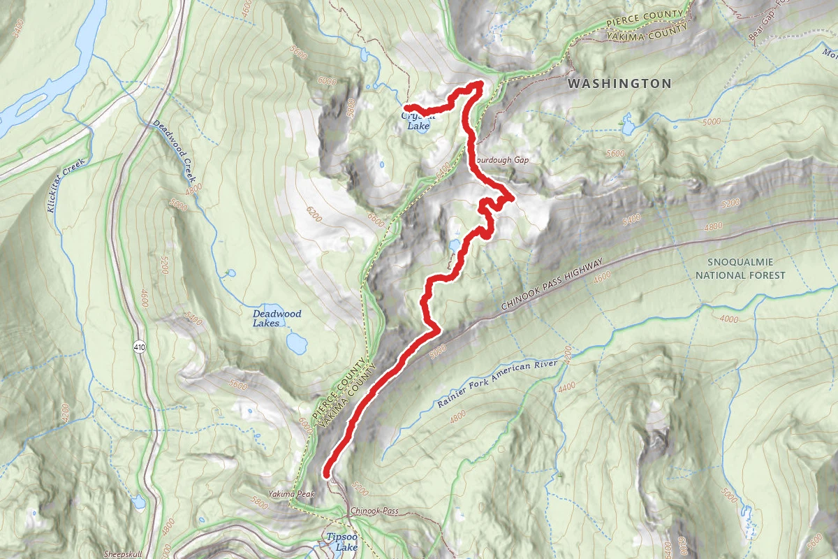 Crystal Lake via Sourdough gap and Sheep Lake