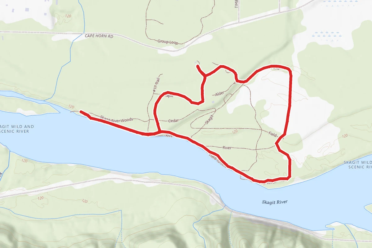 Rasar State Park to Skagit River Woods Loop