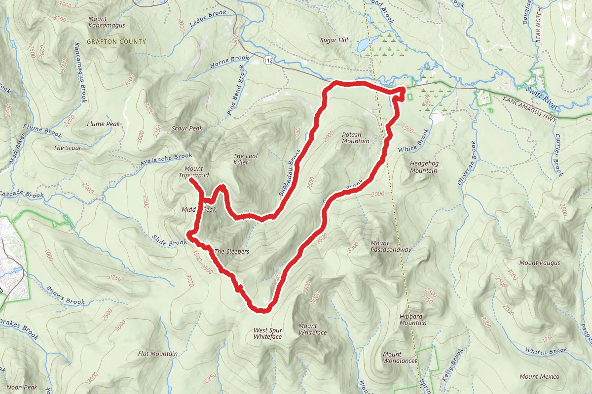 Downes Brook to Sabbaday Brook Loop