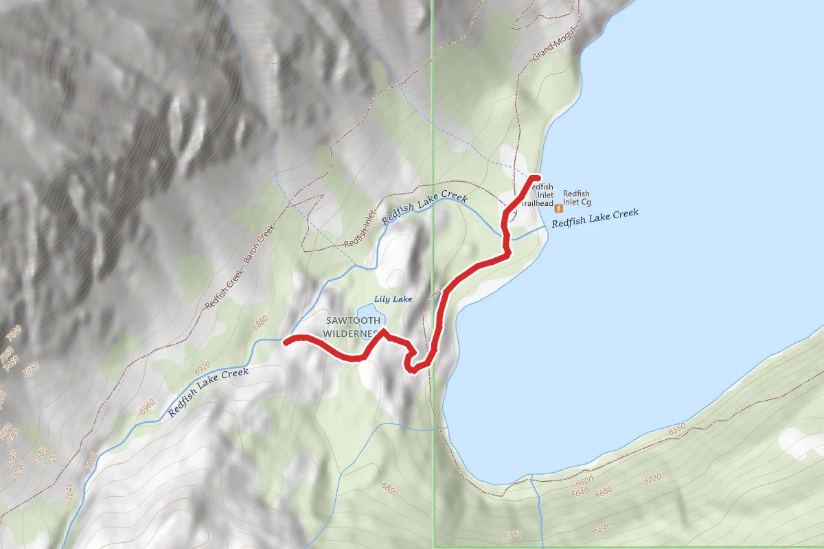 Redfish Lake Creek via Redfish Lake Inlet Trail