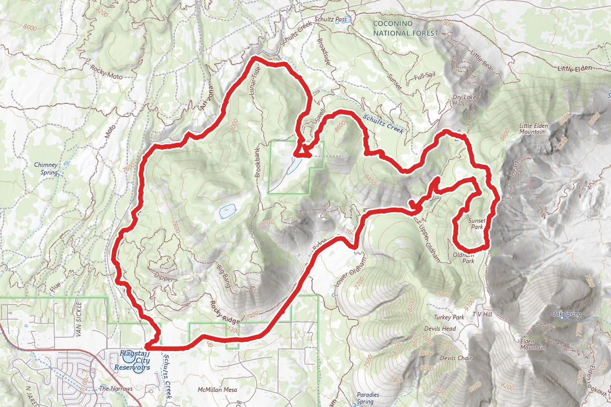 Mount Elden Loop via Lookout Road and Schultz Creek Trail