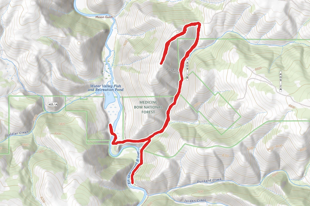Encampment River Trail via Purgatory Gulch