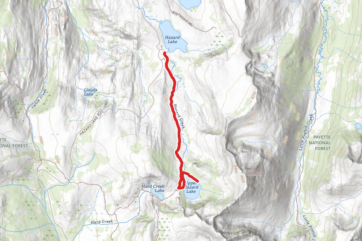 Upper Hazard Lake from Hazard Lake