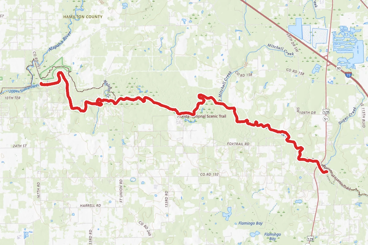 Suwannee River Springs to Gibson Park route map
