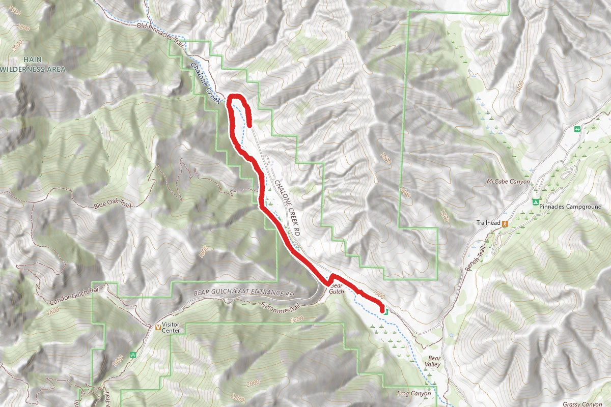 Peaks View Day Use Area to Old Pinnacles Trailhead