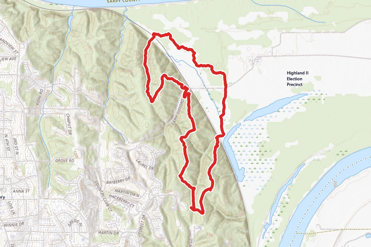Pond, Prairie, Signal Ridge, Oak, Handsome Hollow and Stream Trail