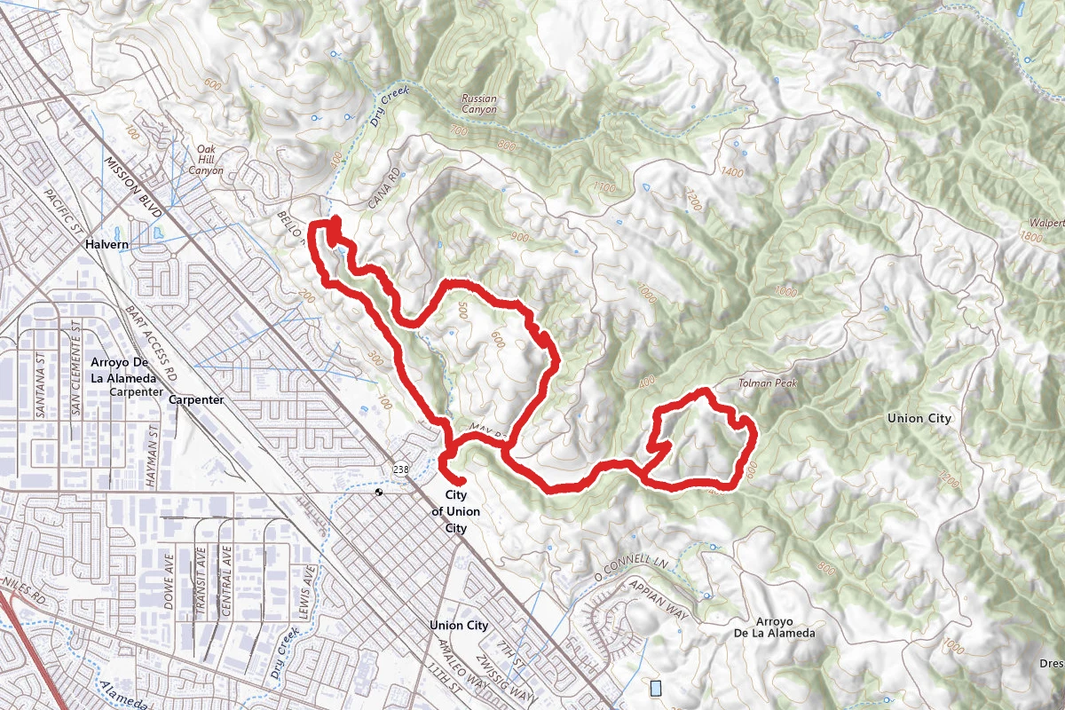 Tolman Peak Trail to High Ridge Loop Trail