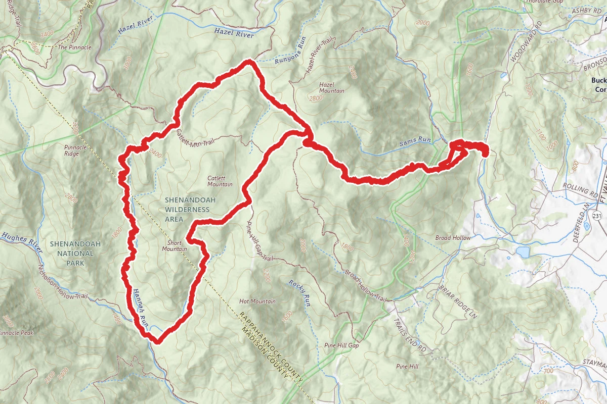 Sams Ridge, Hazel Mountain and Hannah Run Loop