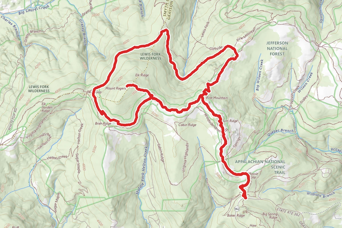 Appalachian Trail to Mount Rogers Trail