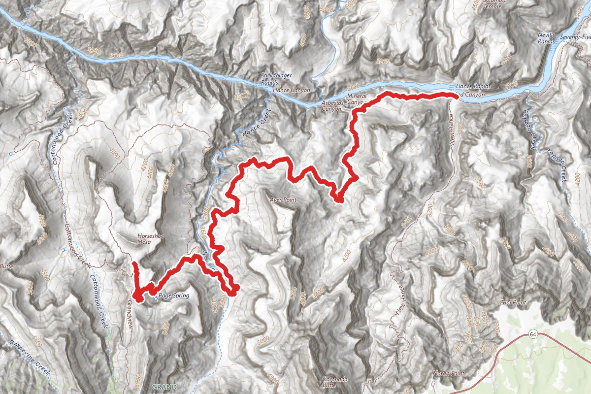 Horseshoe Mesa to Colorado River
