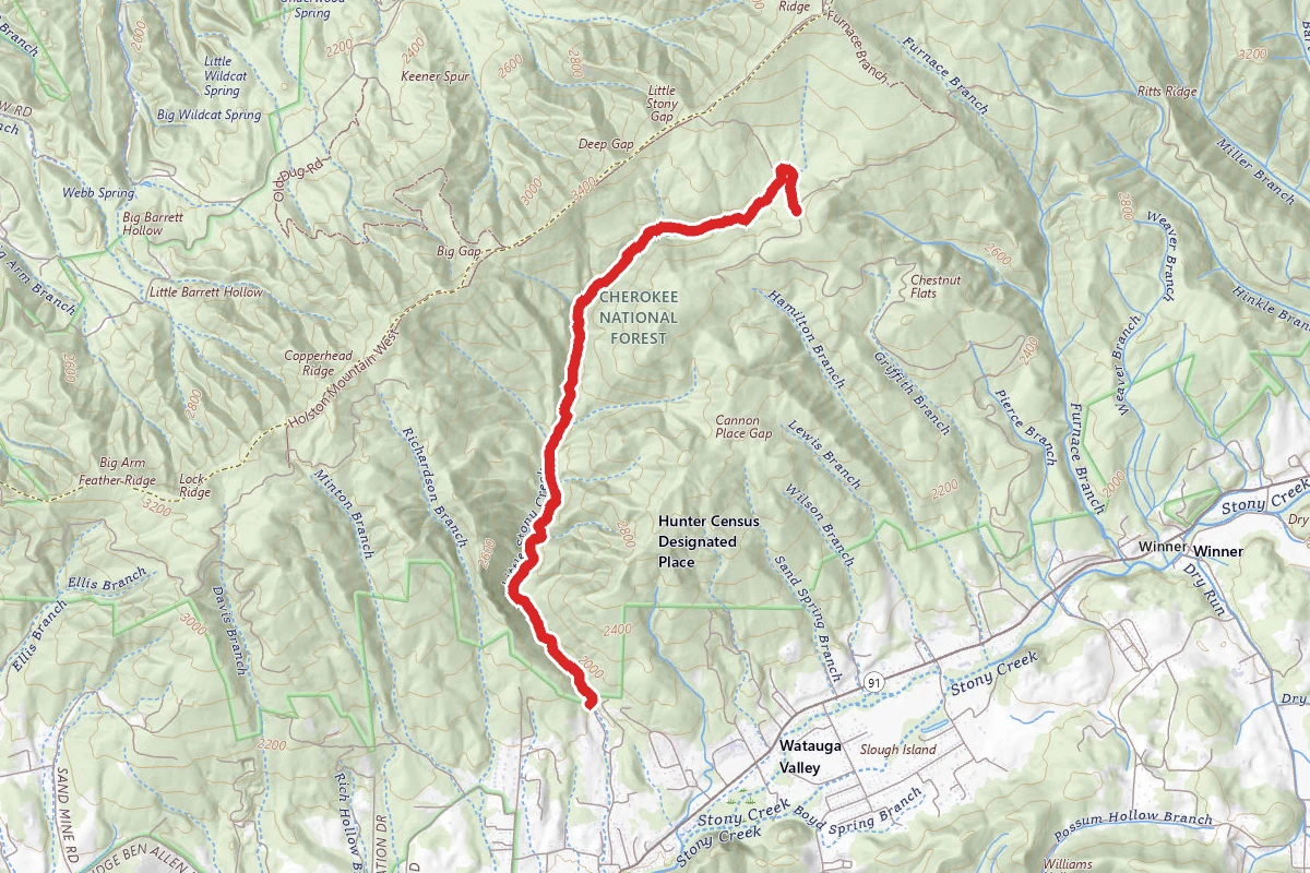 Little Stoney Creek to Chestnut Flats
