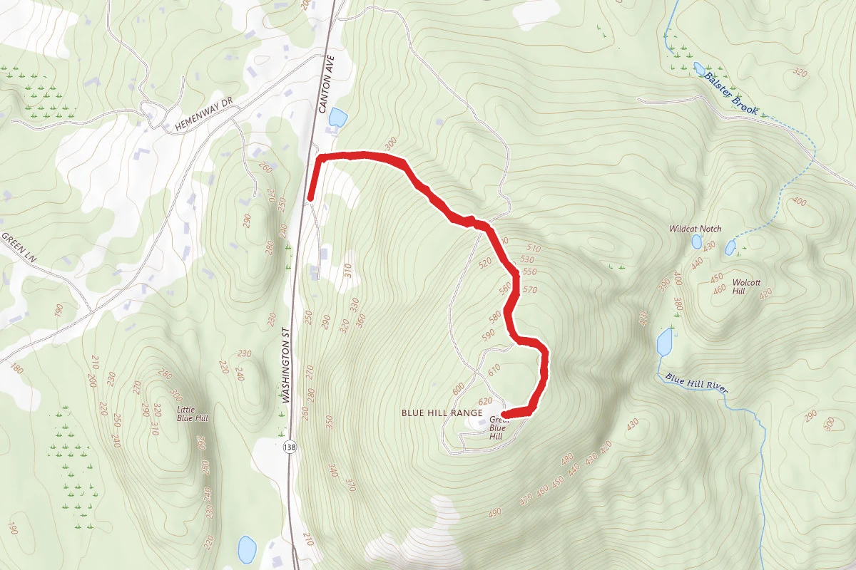 Great Blue Hill via Coon Hollow Path