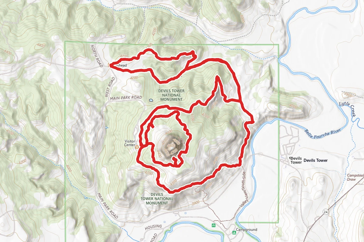 Joyner Ridge, Red Beds, and Devils Tower Trail