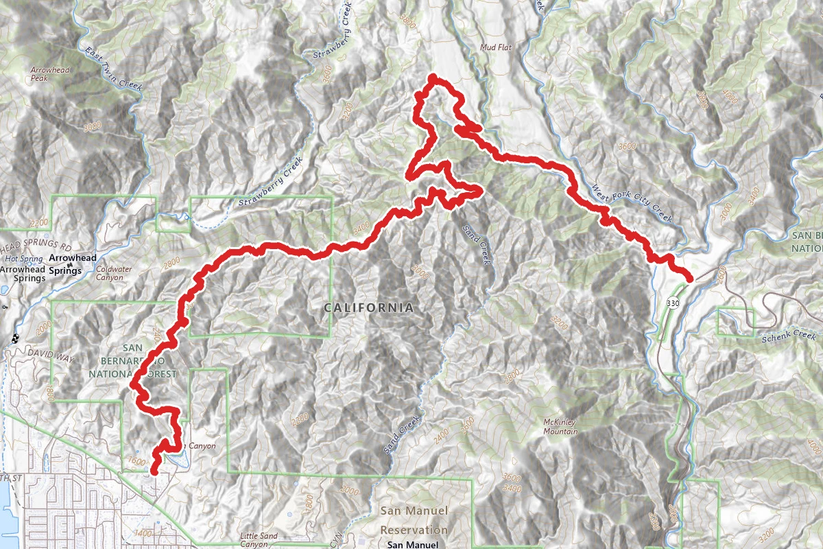 West City Creek Truck Trail and Daley Canyon Rd