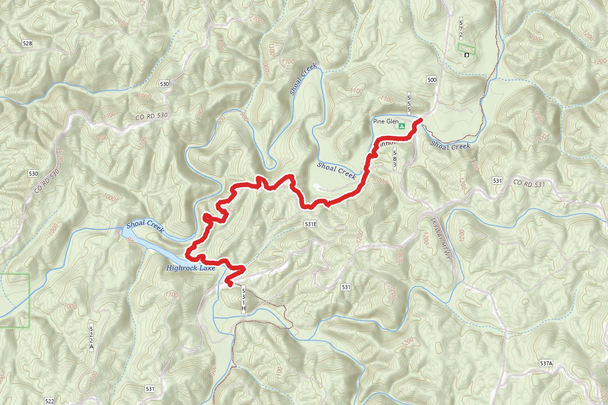 Highrock Lake to Pine Glen Campground via Pinhoti Trail